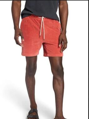 Faherty Corduroy Drawstring Cord Shorts - Coastal Orange